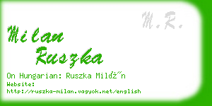 milan ruszka business card